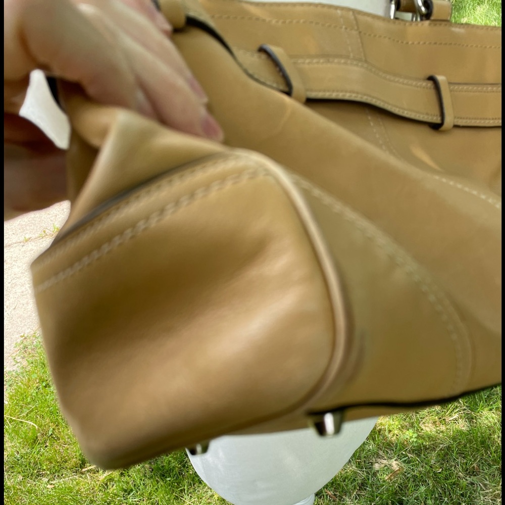 Coach’s Vintage Tan Belted Genuine Leather Satchel - Picture 6 of 16